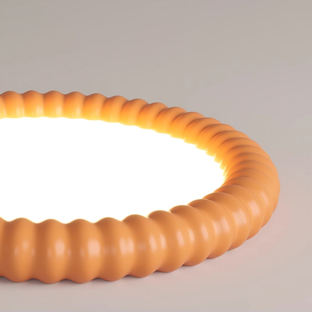 LumaWave Halo Ceiling Lamp — Textured Ripple Edge, Gentle Ambient Glow