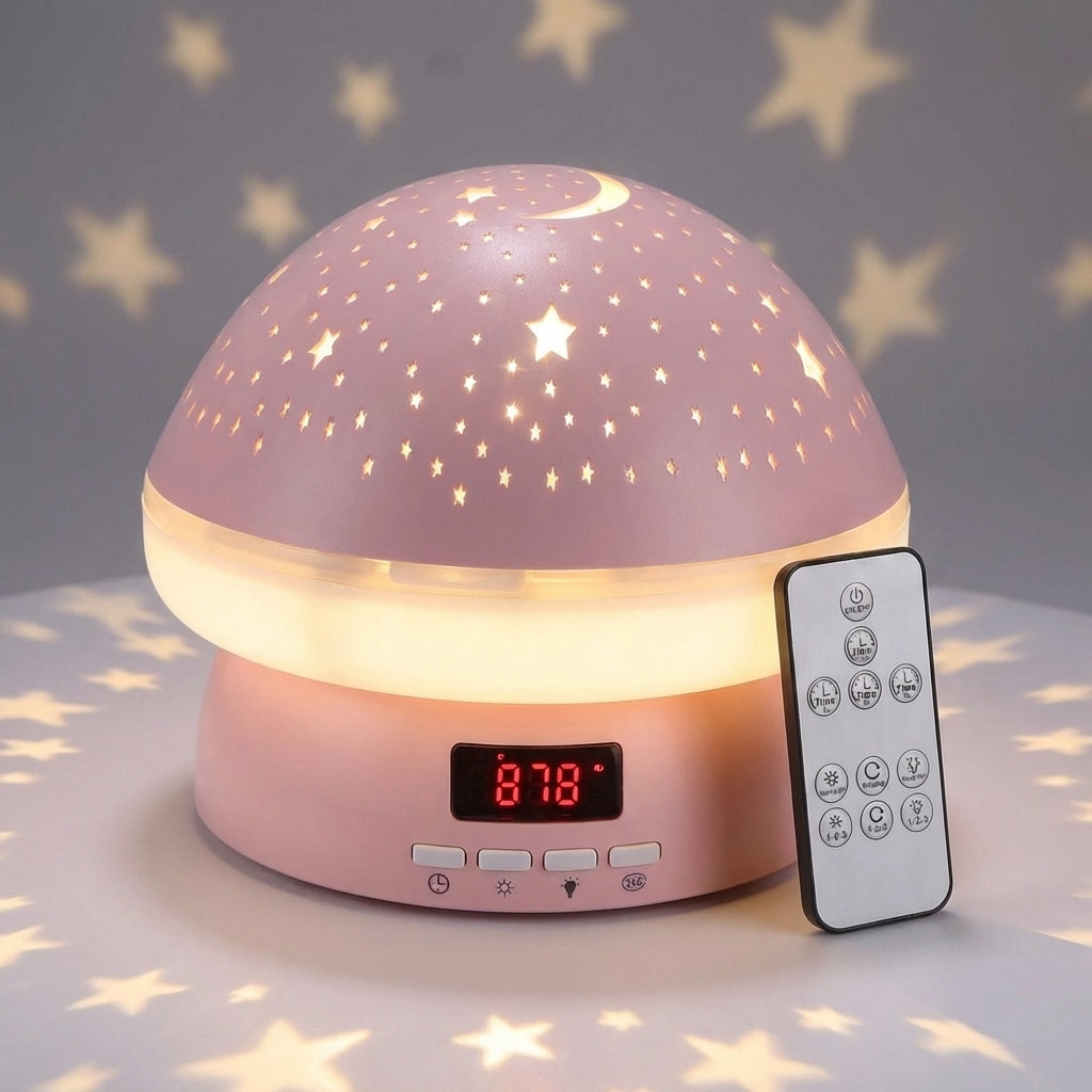 Lampka-projektor gwiazd - obracająca się dioda LED, ładowana, wielokolorowa