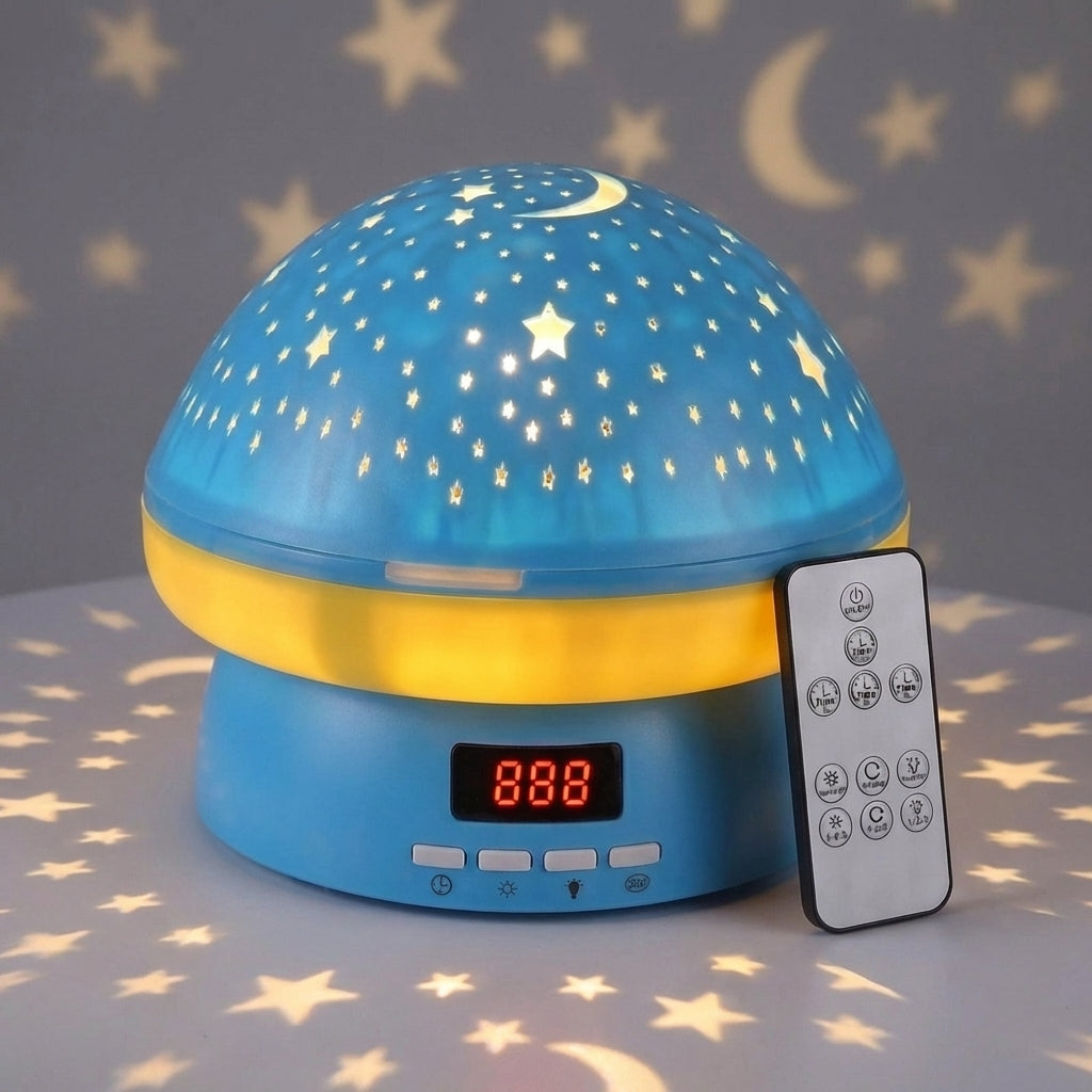 Lampka-projektor gwiazd - obracająca się dioda LED, ładowana, wielokolorowa