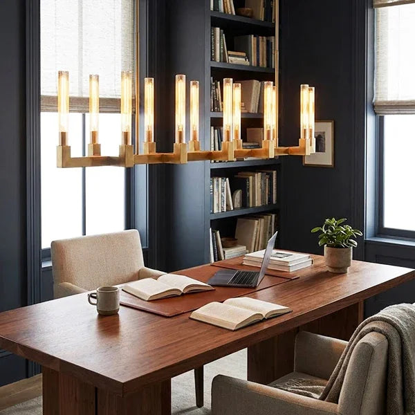 Round Brass Linear Chandelier | wildoxy