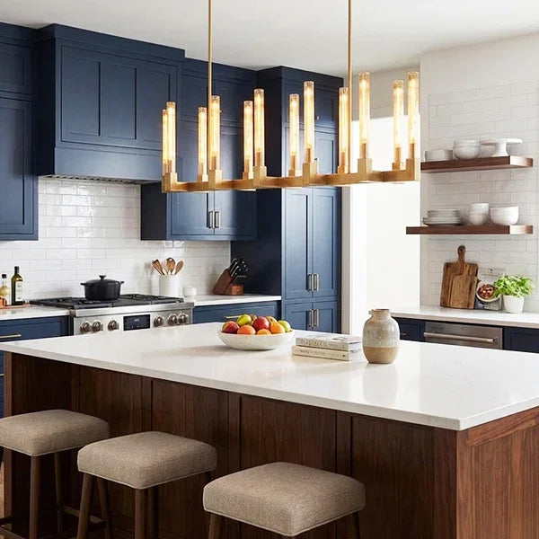 Round Brass Linear Chandelier | wildoxy