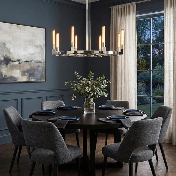 Round Brass Linear Chandelier | wildoxy