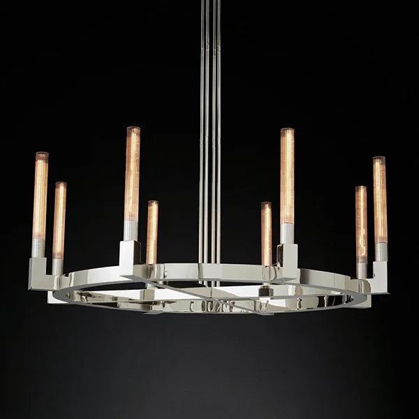 Round Brass Linear Chandelier | wildoxy