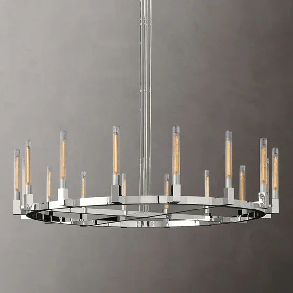 Round Brass Linear Chandelier | wildoxy