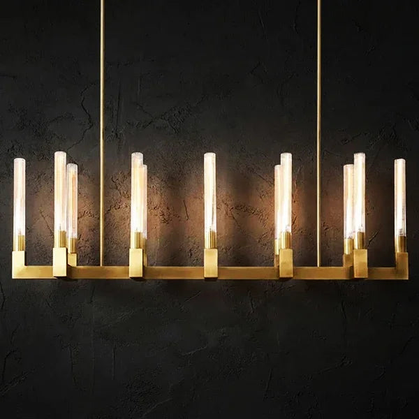 Round Brass Linear Chandelier | wildoxy