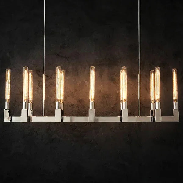 Round Brass Linear Chandelier | wildoxy