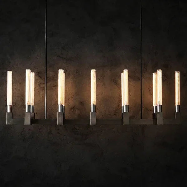 Round Brass Linear Chandelier | wildoxy