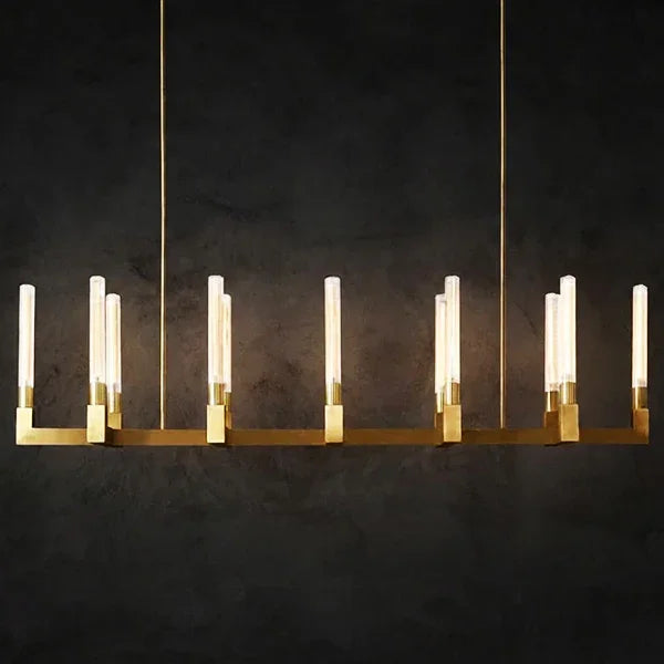 Round Brass Linear Chandelier | wildoxy