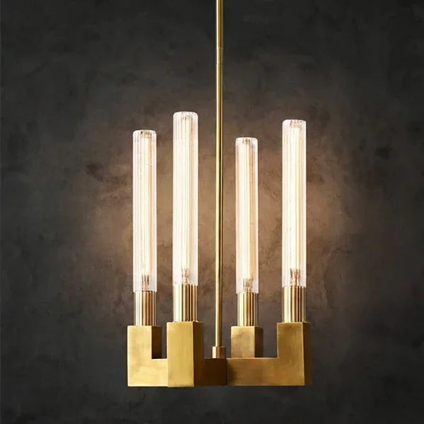 Round Brass Linear Chandelier | wildoxy