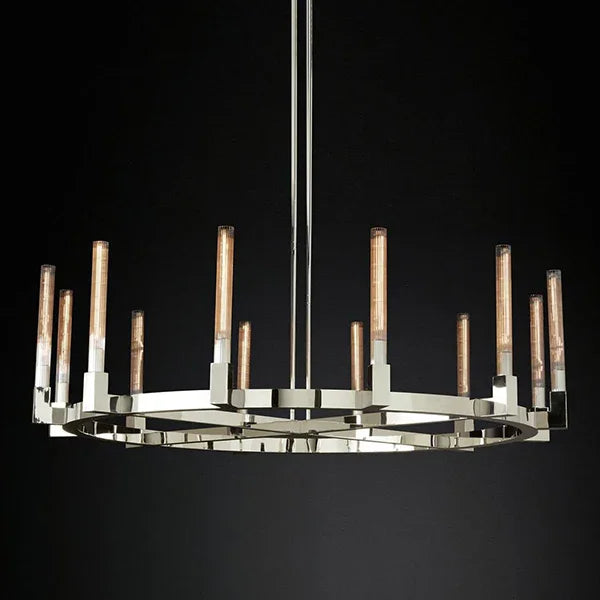 Round Brass Linear Chandelier | wildoxy