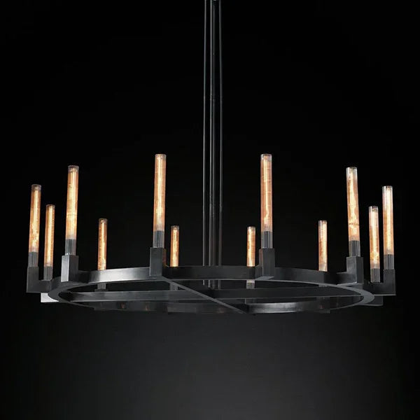 Round Brass Linear Chandelier | wildoxy