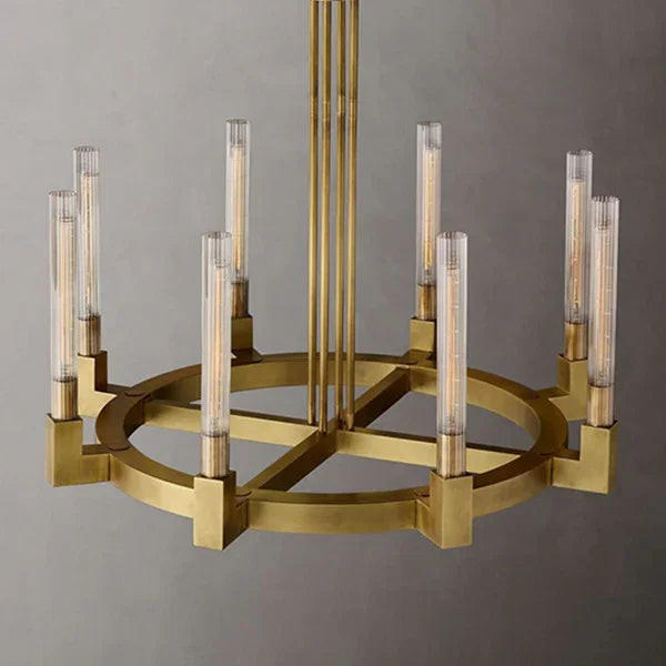 Round Brass Linear Chandelier | wildoxy