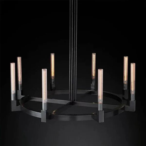 Round Brass Linear Chandelier | wildoxy