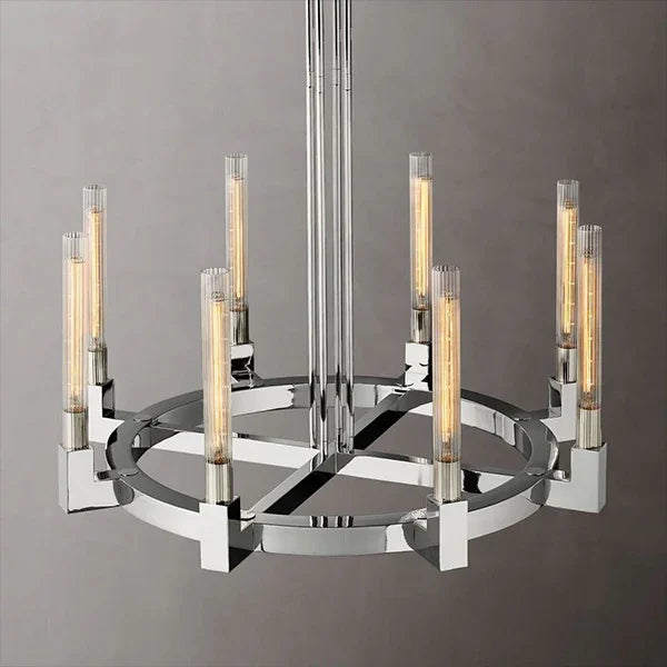 Round Brass Linear Chandelier | wildoxy
