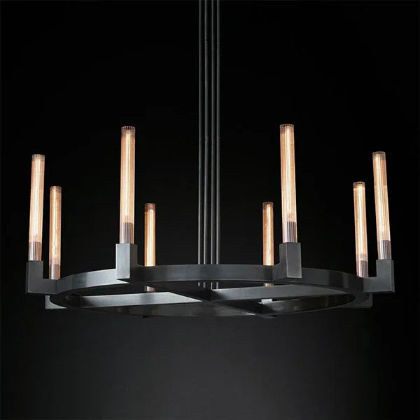 Round Brass Linear Chandelier | wildoxy