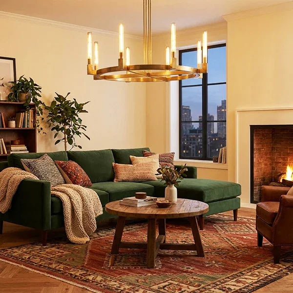 Round Brass Linear Chandelier | wildoxy