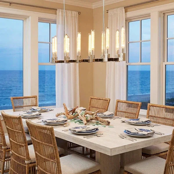 Round Brass Linear Chandelier | wildoxy