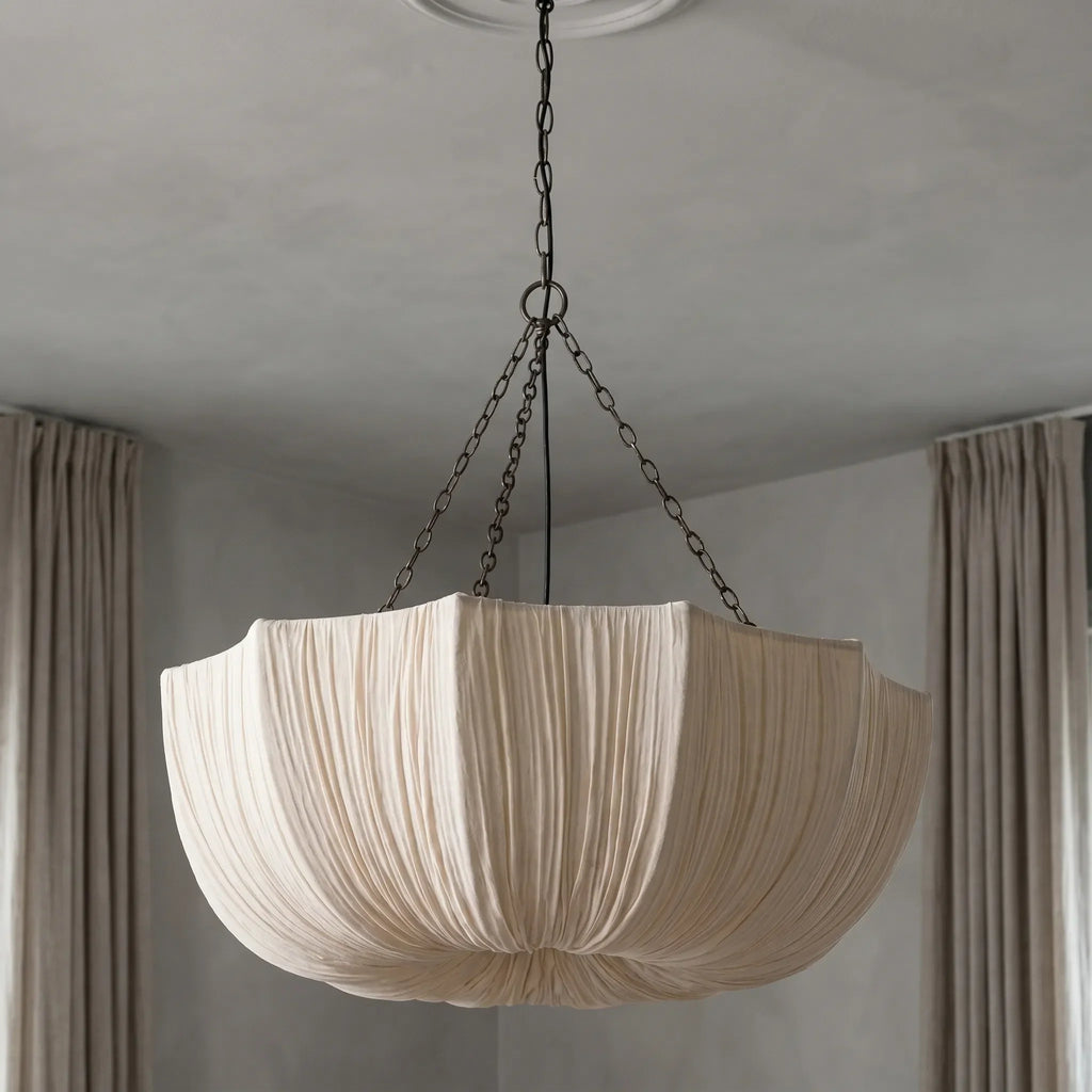 Ruched Shade Ceiling Lamp -  Illuminating Dining Spaces - Wildoxy