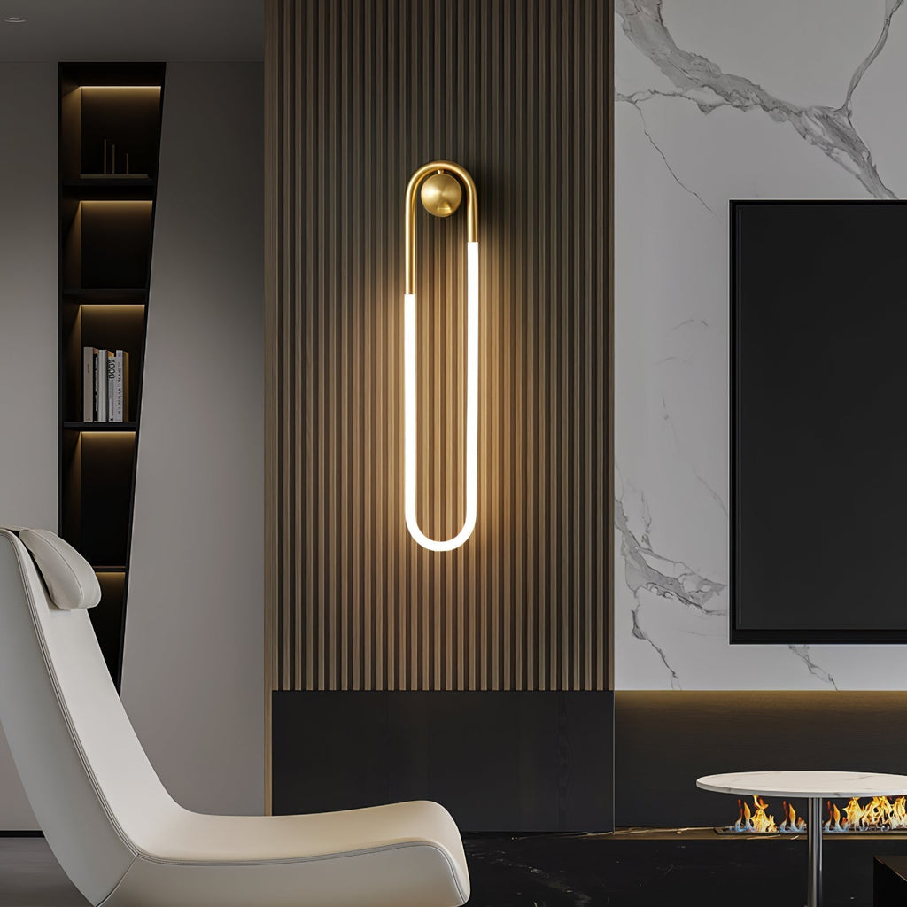 Modern LED Wall Light | Brass & Black Minimalist Wall Lamp | Wildoxy