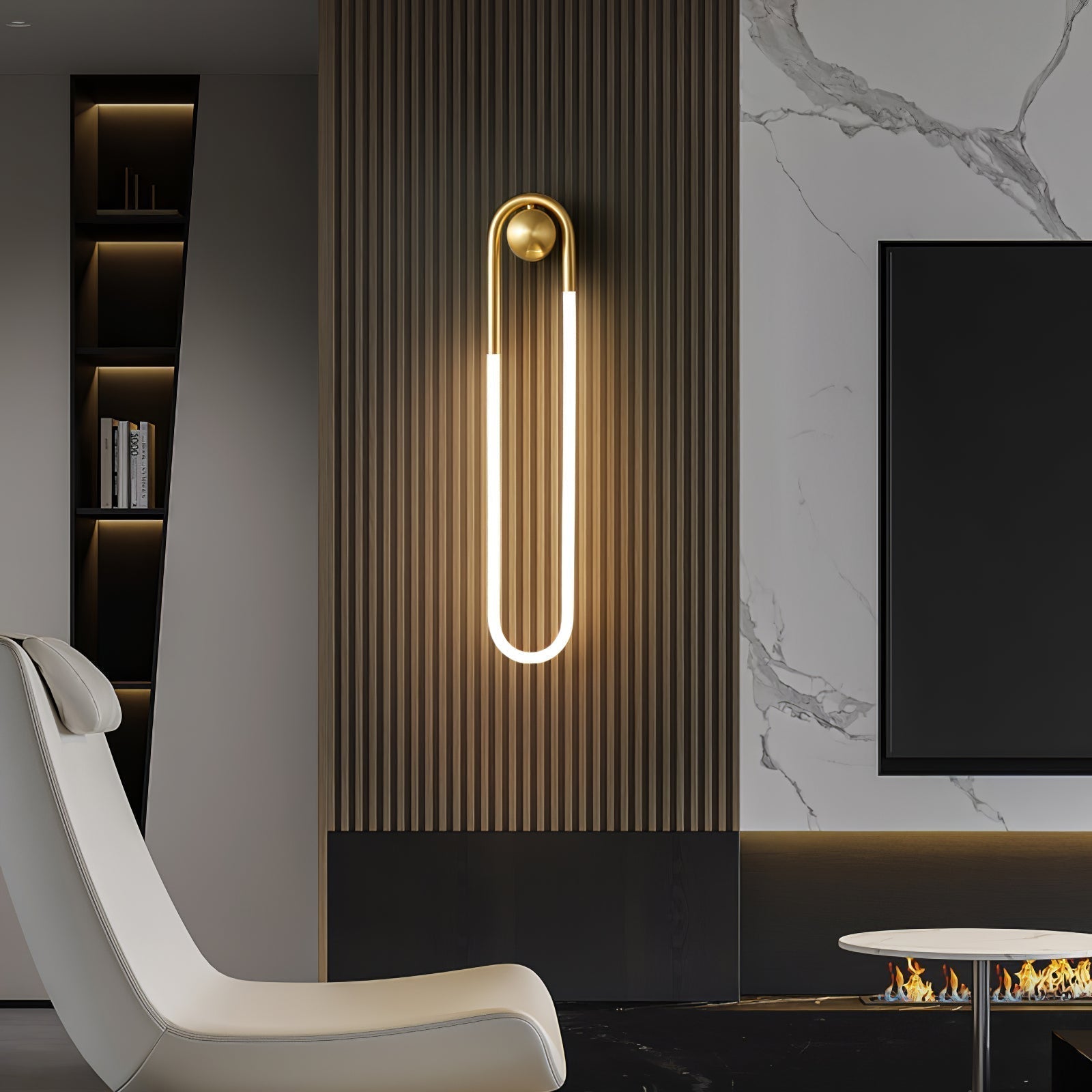 Modern LED Wall Light | Brass & Black Minimalist Wall Lamp | Wildoxy