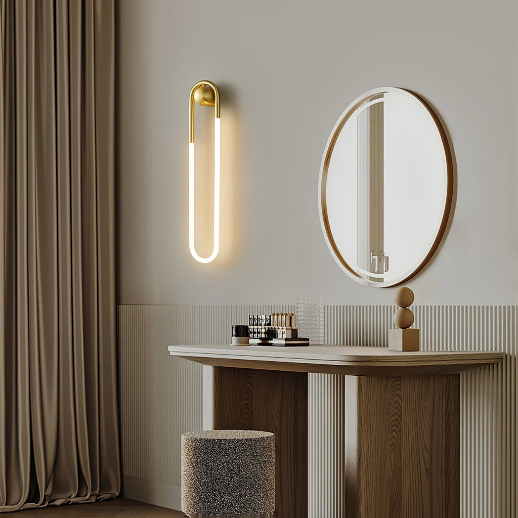 Modern LED Wall Light | Brass & Black Minimalist Wall Lamp | Wildoxy
