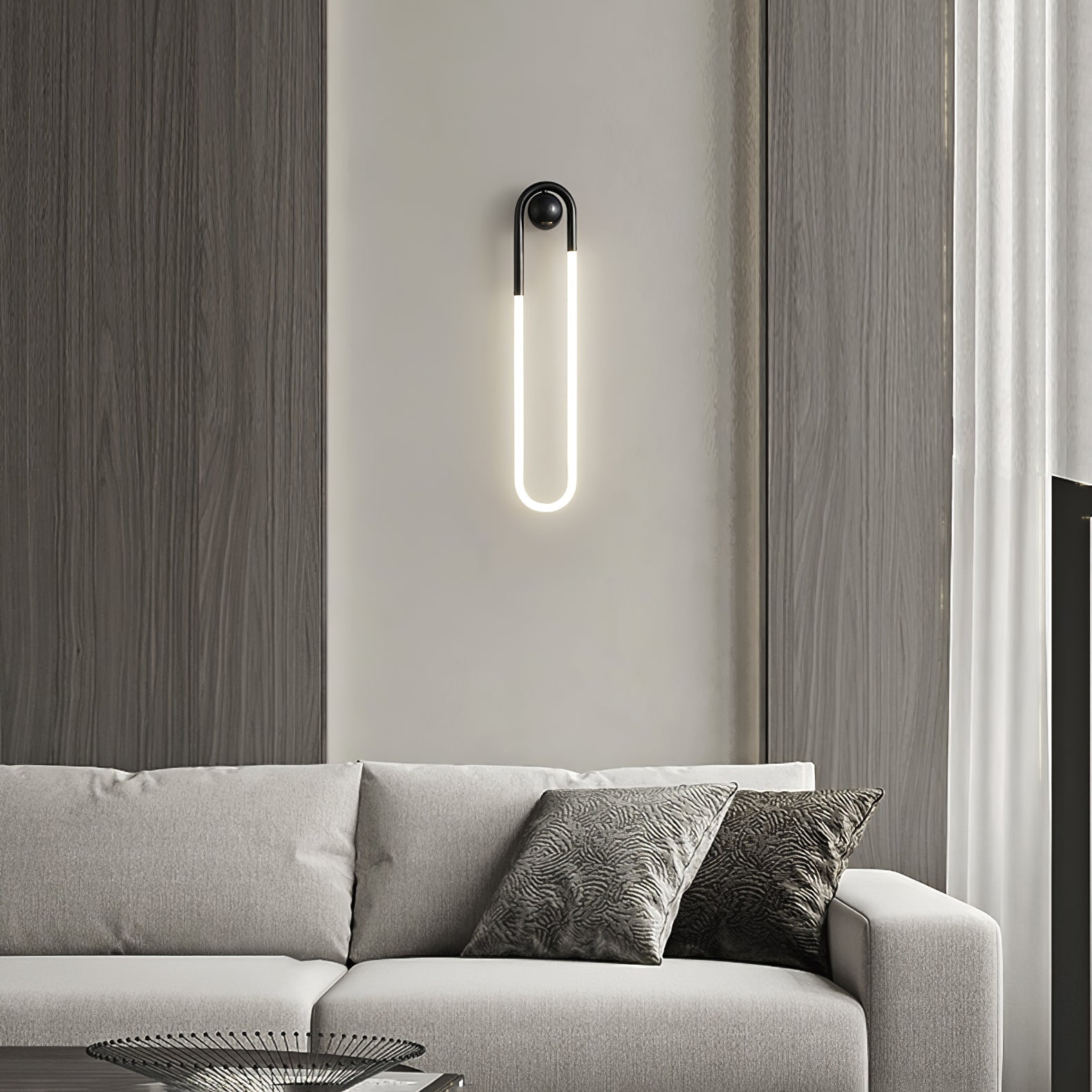 Modern LED Wall Light | Brass & Black Minimalist Wall Lamp | Wildoxy