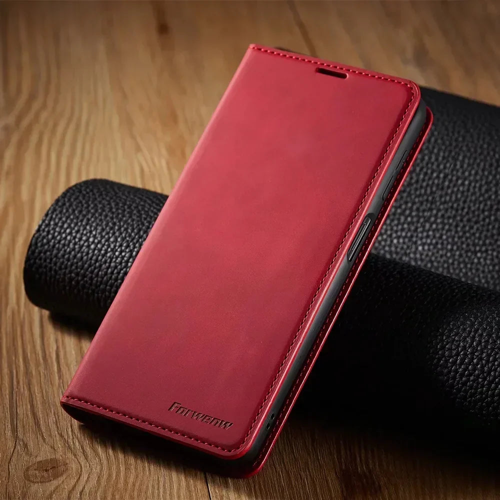 Magnetische Samsung-Leder-Klapphülle mit Kartenfach