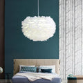 Aurelle Feather Pendant Light — Gentle LED Glow Shade