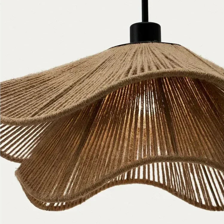 Tidecrest Natural Finish Jute Pendant Lamp — Warm Earthy Glow
