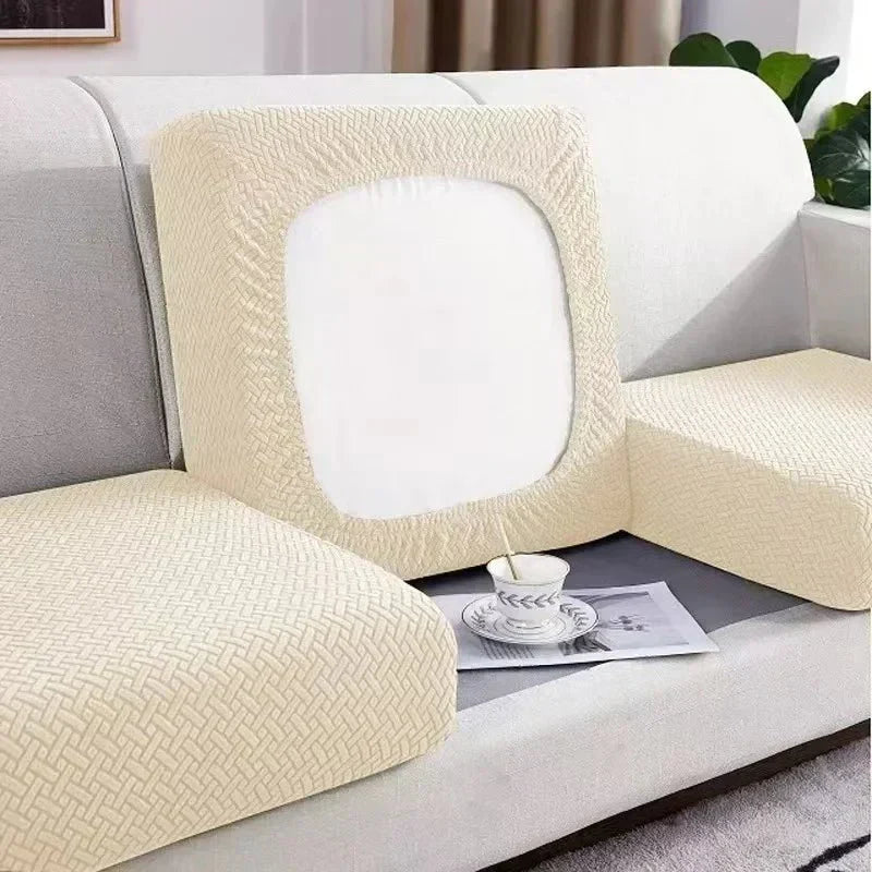 Capa elástica jacquard antiderrapante para sofá — Proteção premium FlexiWeave