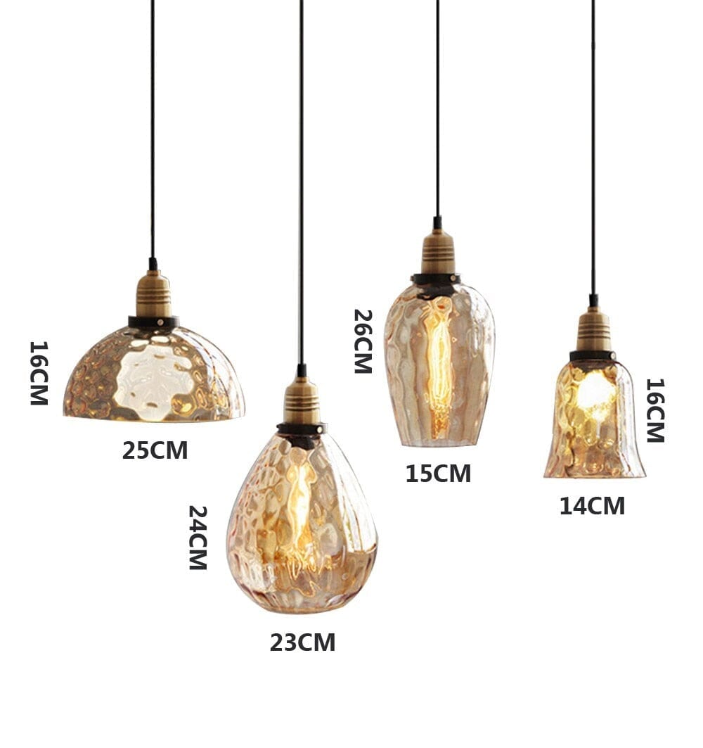 Luminara Vintage-Pendelleuchte aus Bernsteinglas — warmes LED-Licht