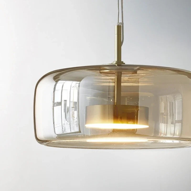 Skandinavisk glastaklampa – bärnstensfärgad/genomskinlig/grå, Ø15/25/35 cm