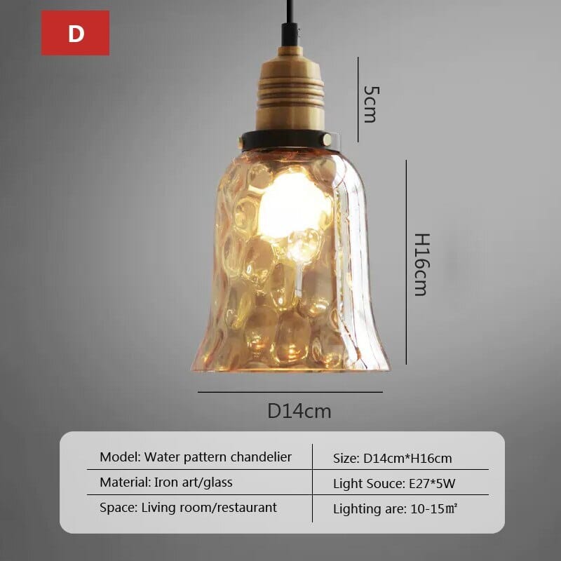 Luminara Vintage-Pendelleuchte aus Bernsteinglas — warmes LED-Licht