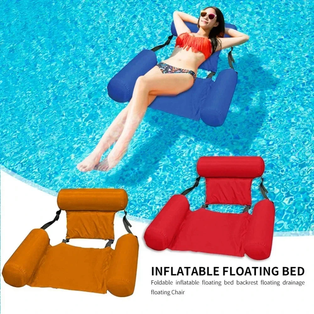 Inflatable Water Chair — Mesh Pool Lounger, 100x120 cm