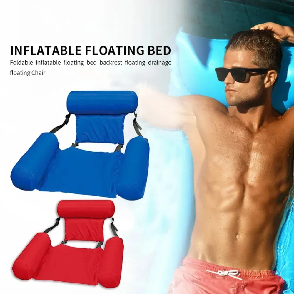 Inflatable Water Chair — Mesh Pool Lounger, 100x120 cm