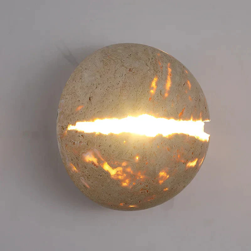SolaraStone Wall Lamp — Stone Finish LED G4, Touch Switch
