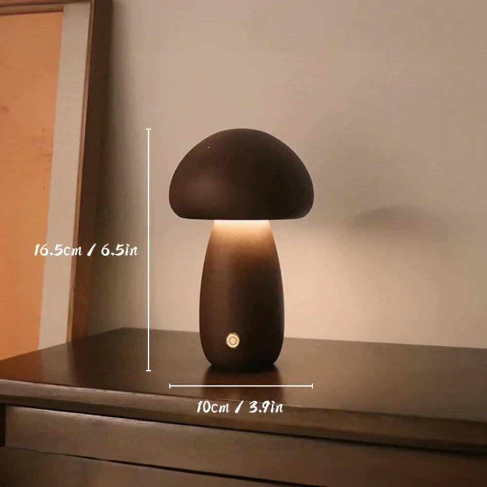 Houten paddenstoellamp — dimbaar sfeerverlichting