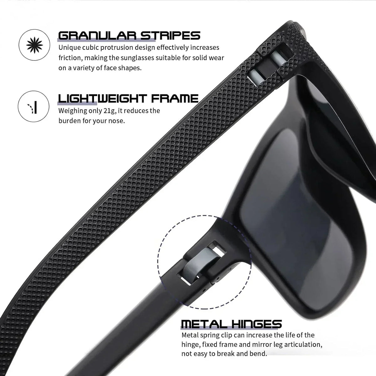 Set di 3 occhiali da sole polarizzati — UV400, montature leggere