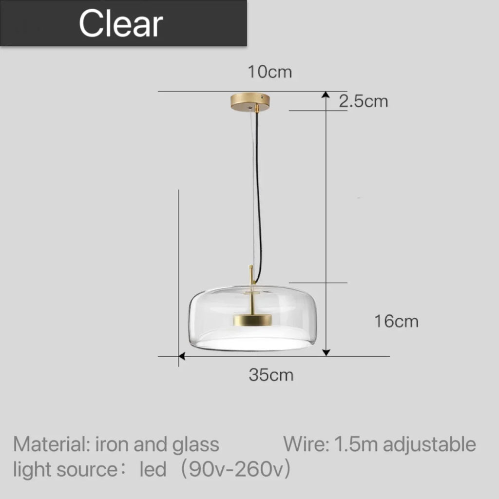 Skandinavisk glastaklampa – bärnstensfärgad/genomskinlig/grå, Ø15/25/35 cm