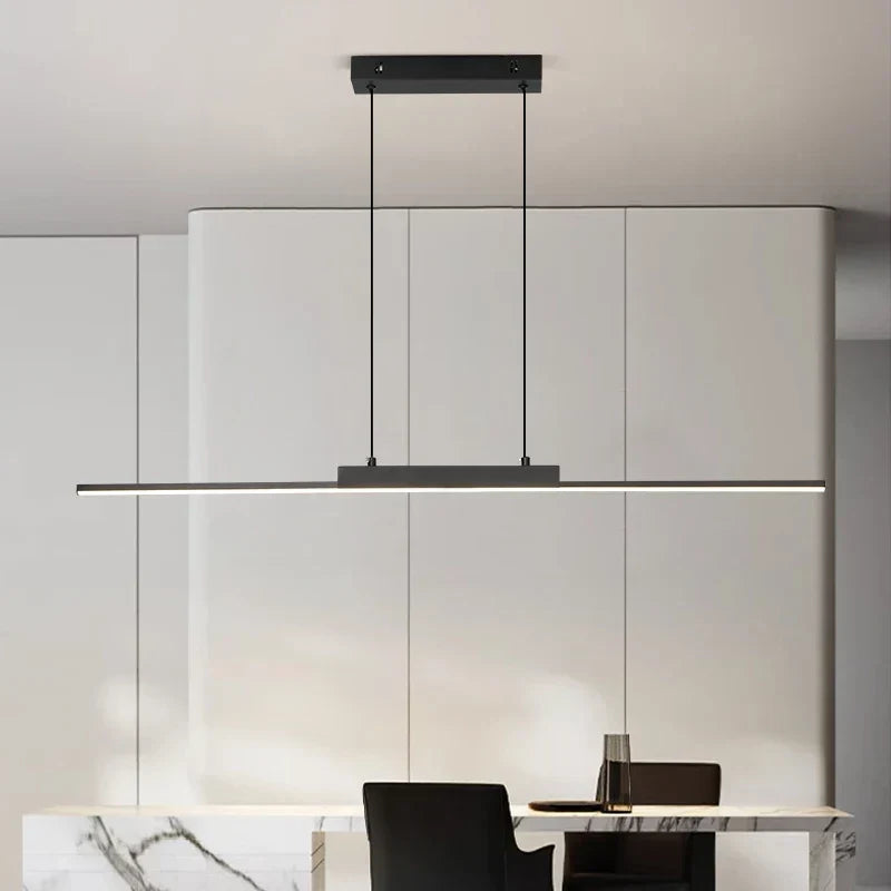Modern Linear Dining Pendant Light | Minimalist LED Chandelier for Kitchen & Living Spaces | Wildoxy
