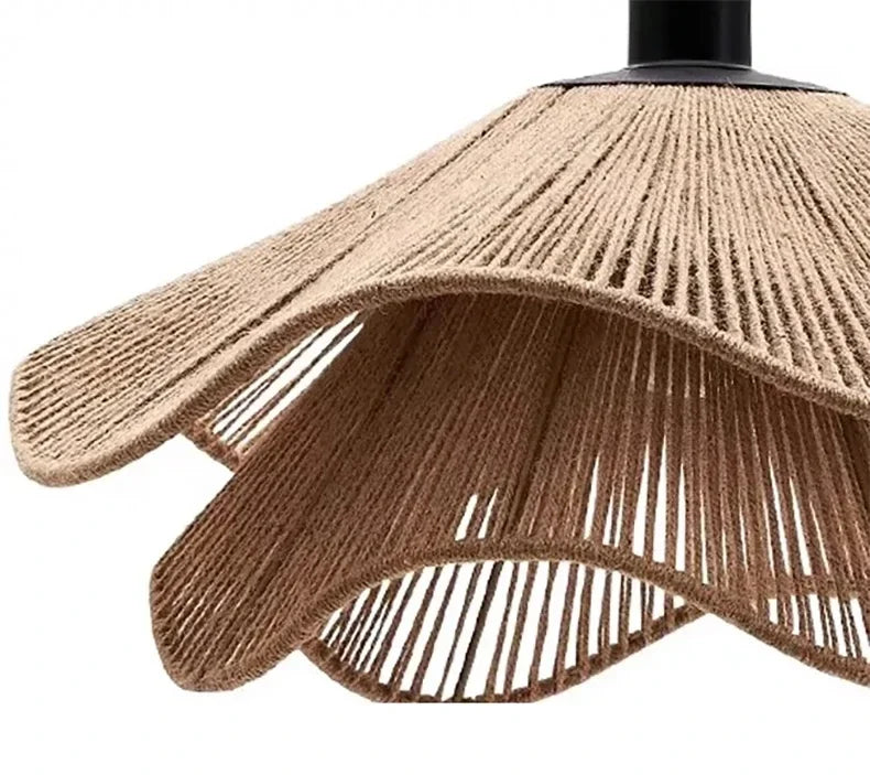 Tidecrest Natural Finish Jute Pendant Lamp — Warm Earthy Glow