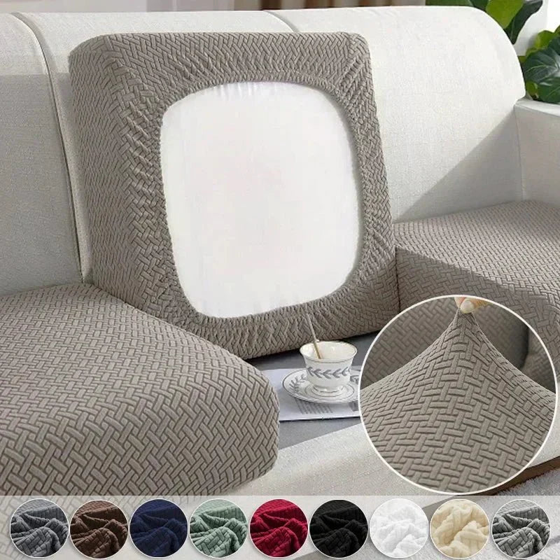 Capa elástica jacquard antiderrapante para sofá — Proteção premium FlexiWeave