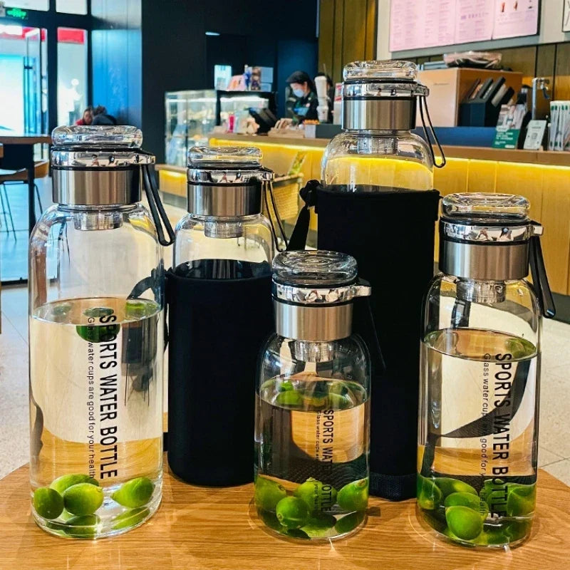 Cană transparentă pentru apă de 2-Liter — sticlă mare pentru băuturi