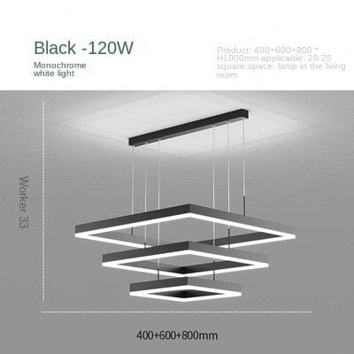 Square Geometric Pendant Chandelier — Contemporary Design, Warm Glow