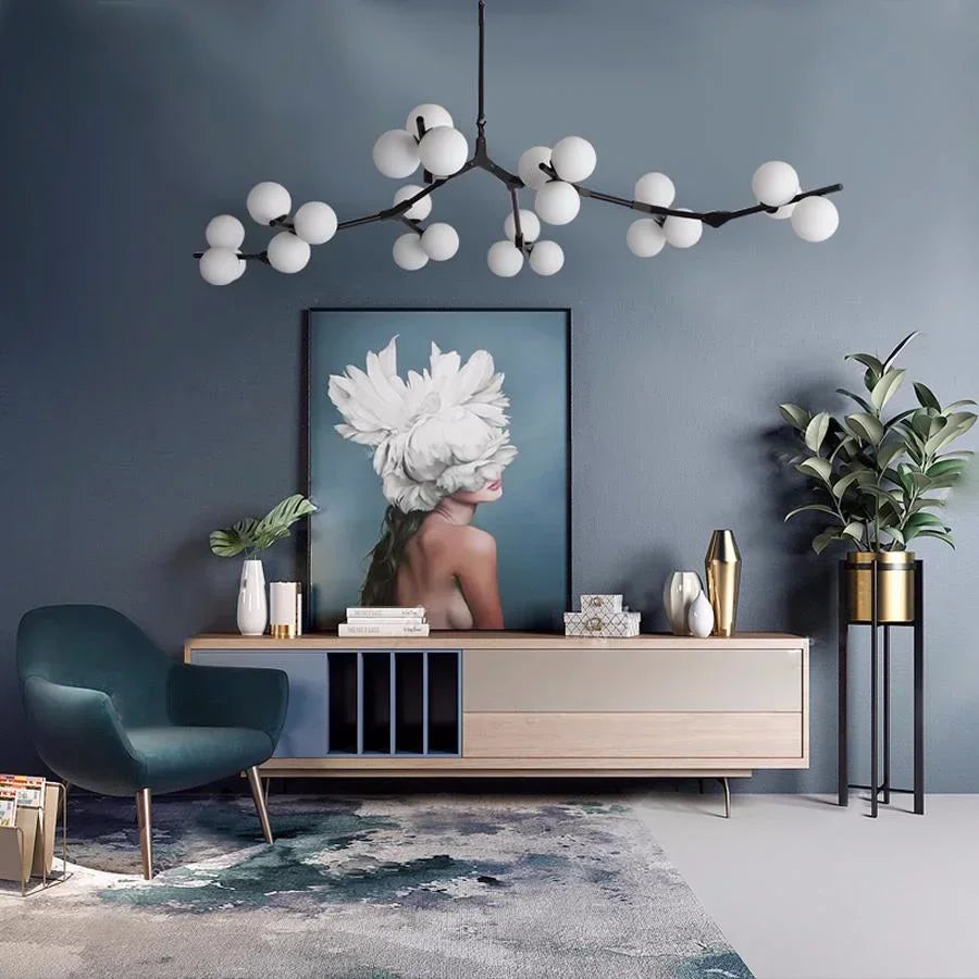 Grenlampe — mat glas i guld/sort, G4 LED, 12/18/24