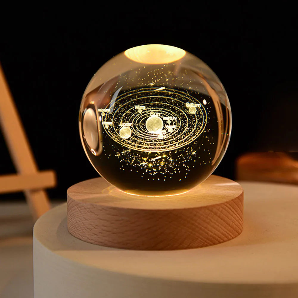 Lampada notturna a globo galattico 3D - Bagliore cosmico alimentato tramite USB