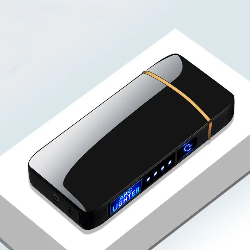 USB-ladattava plasmasytytin — sininen metalli, kaksoiskaari