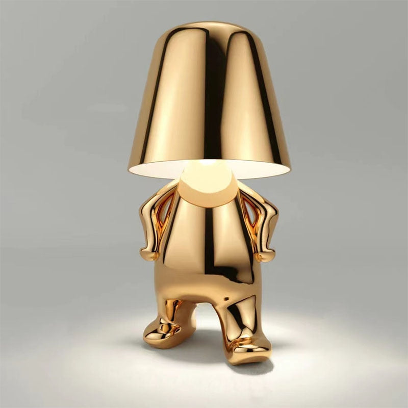 Figurenlamp - goud/zilver, touchdimbaar, oplaadbaar via USB