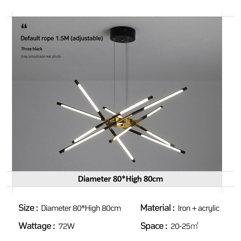 Nexa Iron Chandelier — Angular Geometric Design, Modern Lighting Fixture