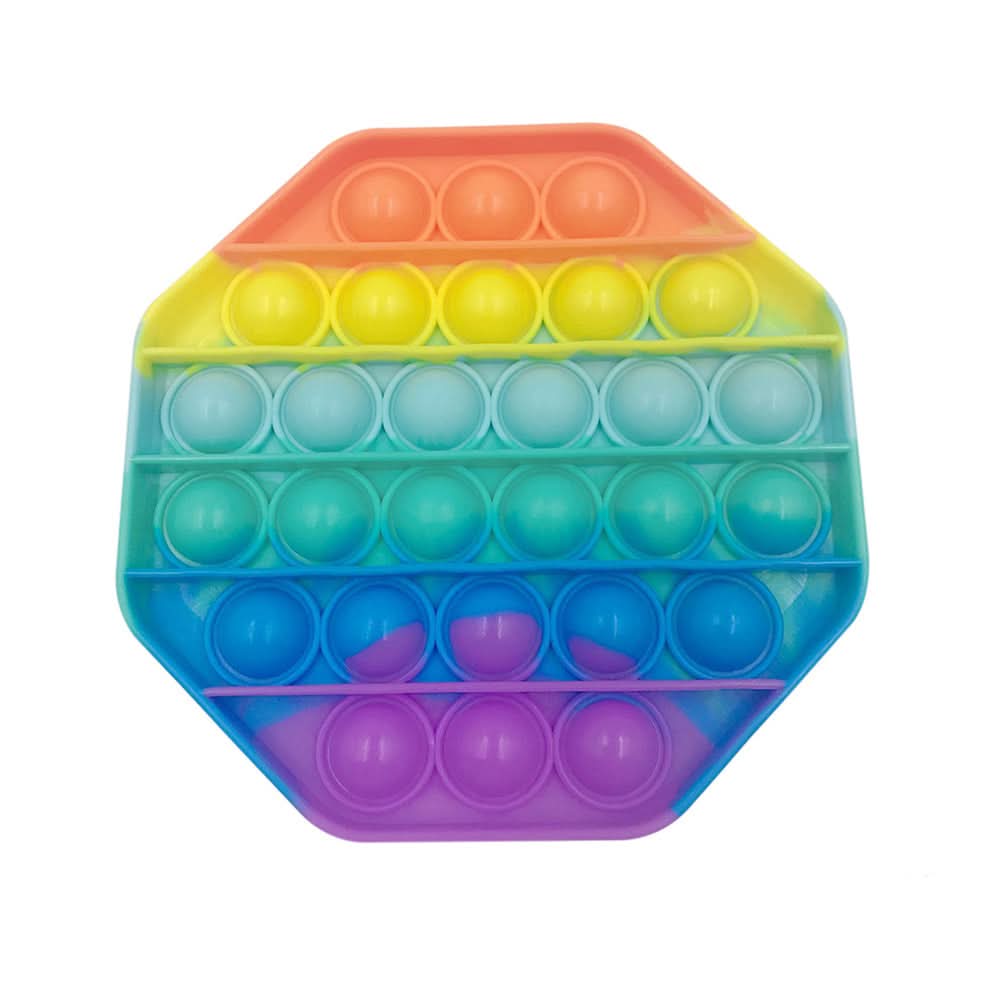 CalmWave Anti-Stress Ball — Pocket-Sized Push Pop Bubble Fidget, Rainbow